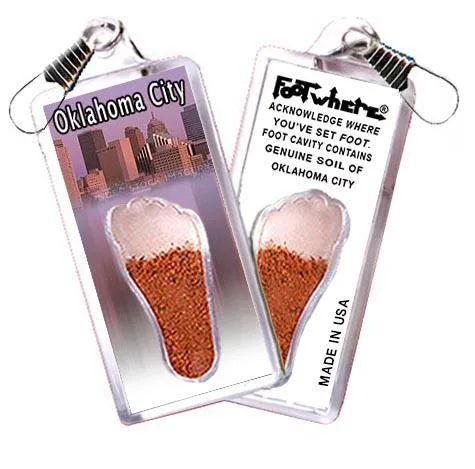 Oklahoma City FootWhere® Souvenir Zipper-Pull. Made in USA