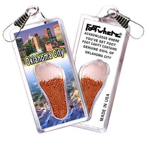 Oklahoma City FootWhere® Souvenir Zipper-Pull. Made in USA
