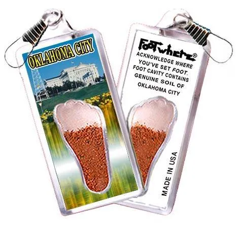 Oklahoma City FootWhere® Souvenir Zipper-Pull. Made in USA