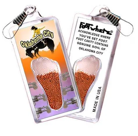 Oklahoma City FootWhere® Souvenir Zipper-Pull. Made in USA