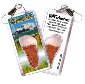 Oklahoma City FootWhere® Souvenir Zipper-Pull. Made in USA