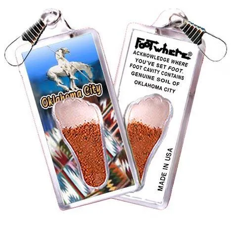 Oklahoma City FootWhere® Souvenir Zipper-Pull. Made in USA