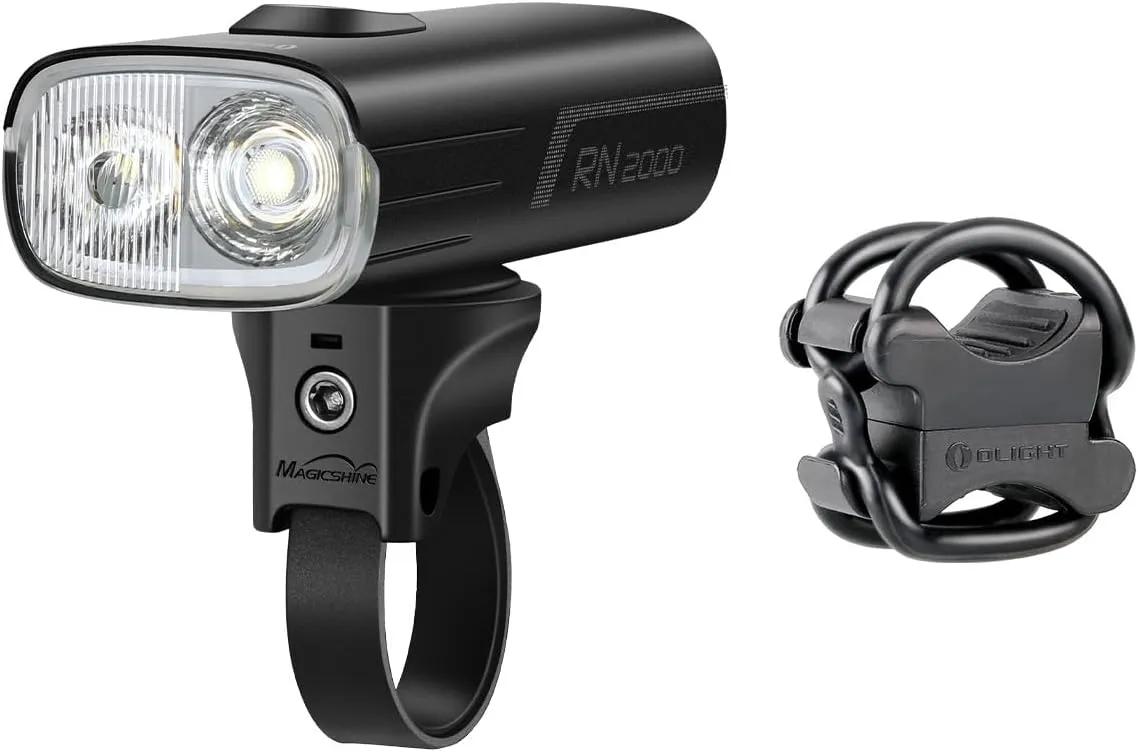 OLIGHT RN 2000 LED Rechargeable Bike Light, 2000 Lumens and 557ft Max Throw Waterproof Headlight Bundled with FB-1 Universal Bicycle Mount for Flashlight