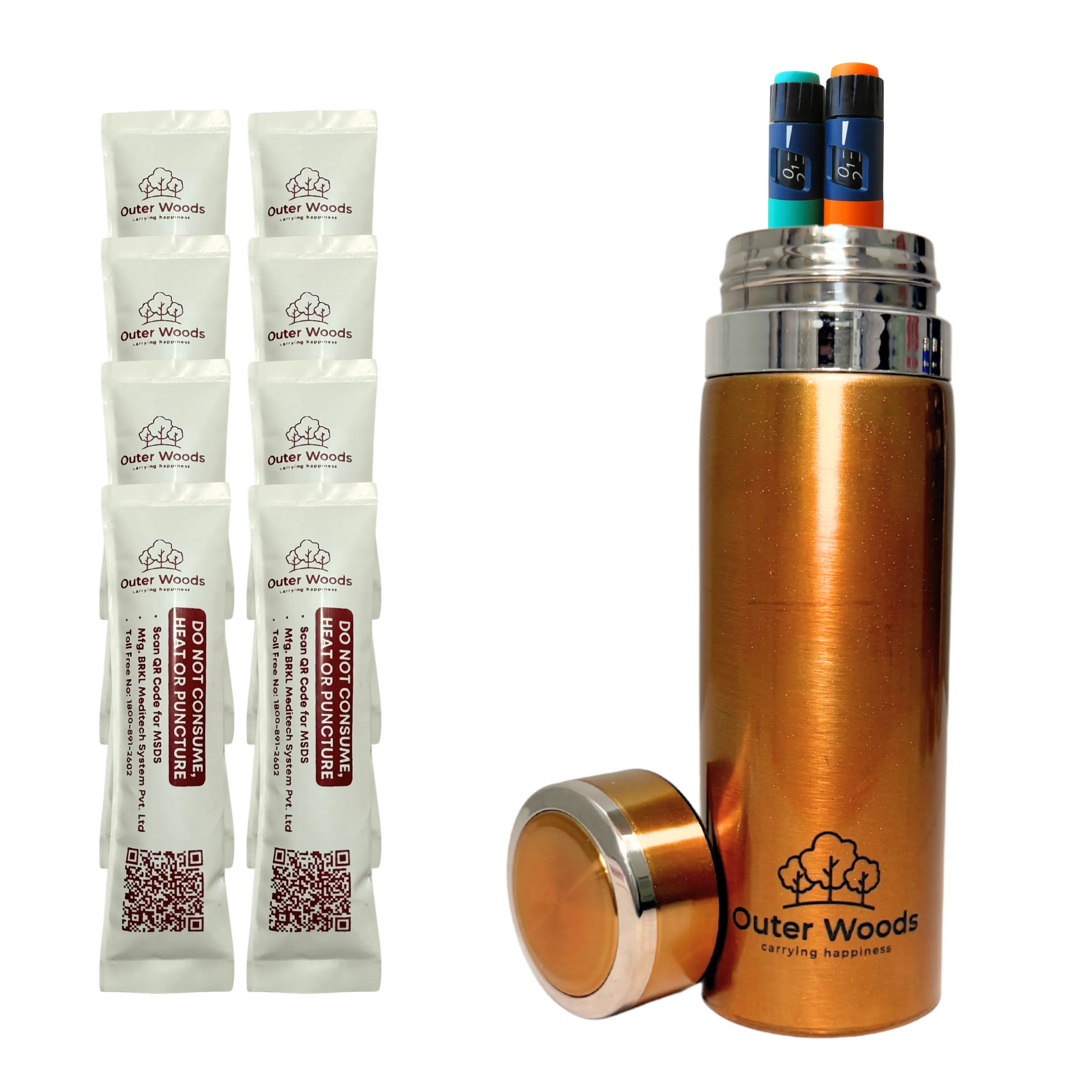 Outer Woods Insulated Insulin Bottle Cooler Travel Case - Medium - Fits upto 7.1 Inch Insulin Pens