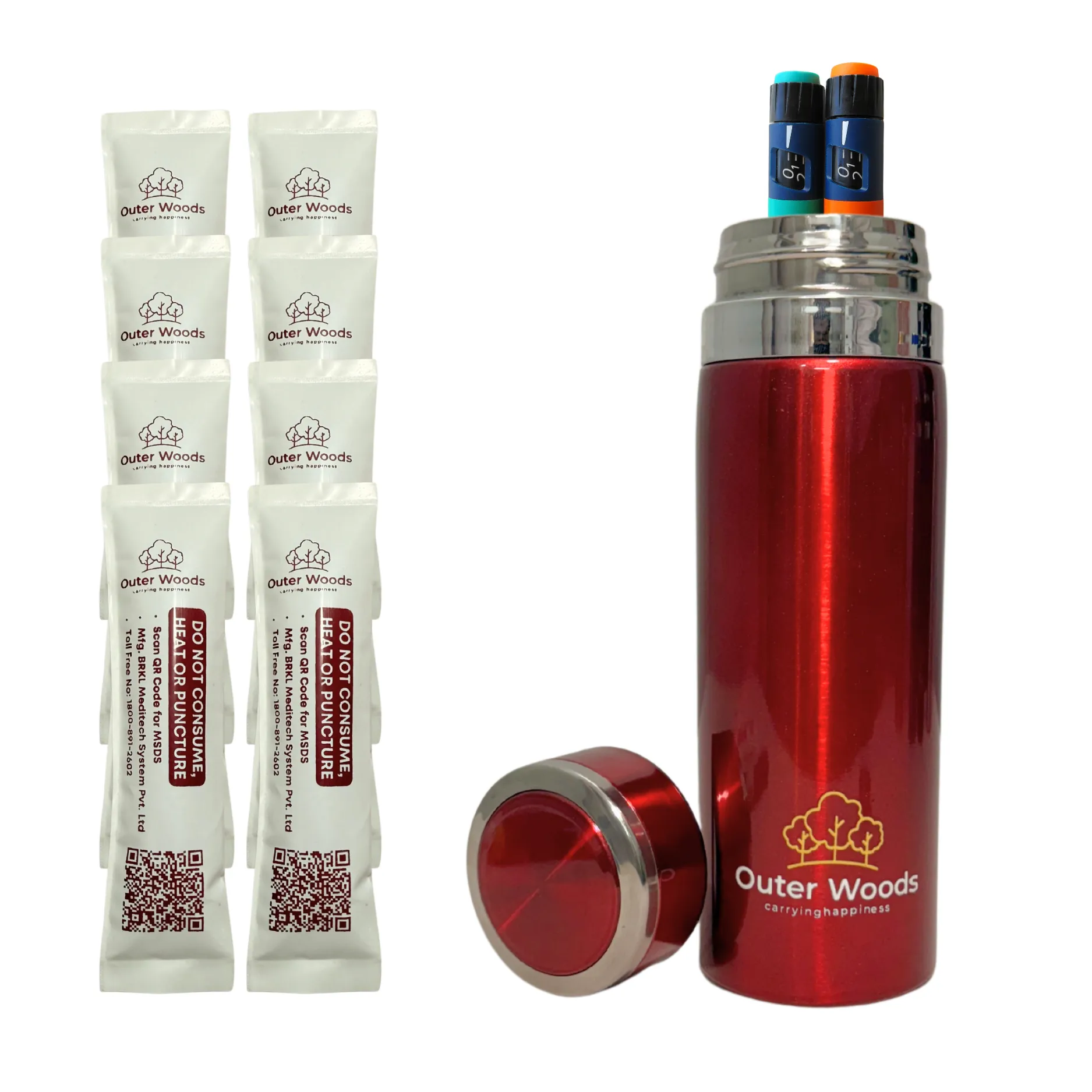 Outer Woods Insulated Insulin Bottle Cooler Travel Case - Medium - Fits upto 7.1 Inch Insulin Pens
