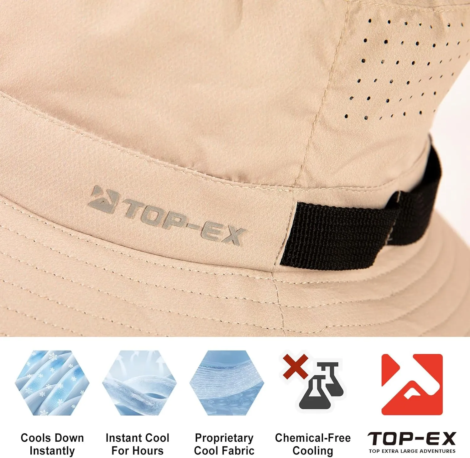 Oversized XL XXL Men's Cooling UPF 50 Sun Hat Lightweight Foldable Wide Brim Bucket Boonie Golf Hiking Fishing
