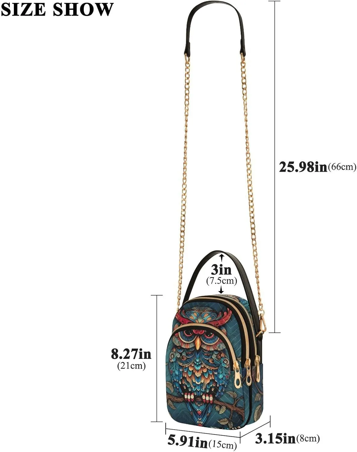 Owl in the Blue Women Crossbody Bags, Lightweight Crossbody Bag Small Handbags for Women Crossbody