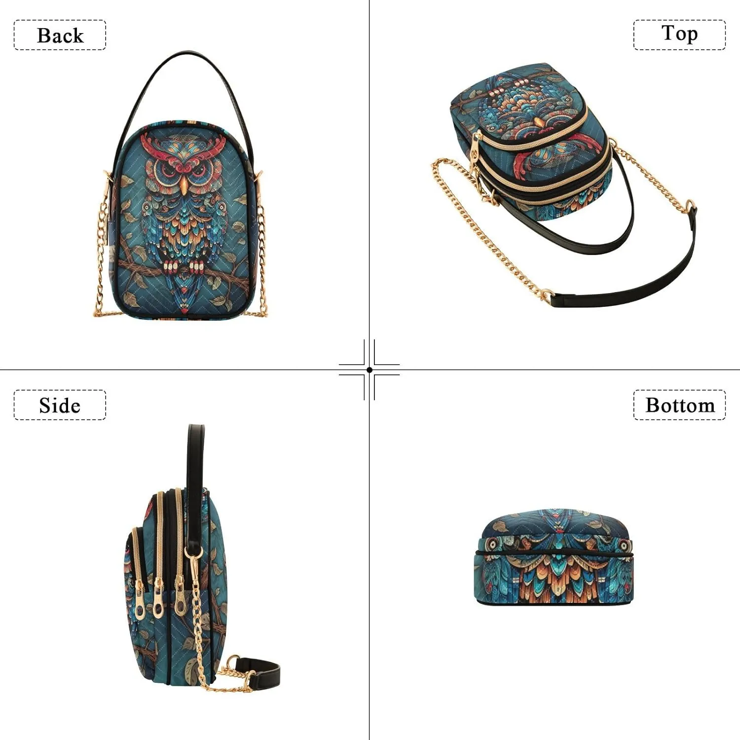 Owl in the Blue Women Crossbody Bags, Lightweight Crossbody Bag Small Handbags for Women Crossbody