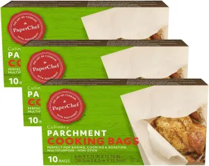 Parchment Bags - Multipurpose, Non-Stick Paper - Perfect for Roasting and Steaming - 10 Count - 3 Pack