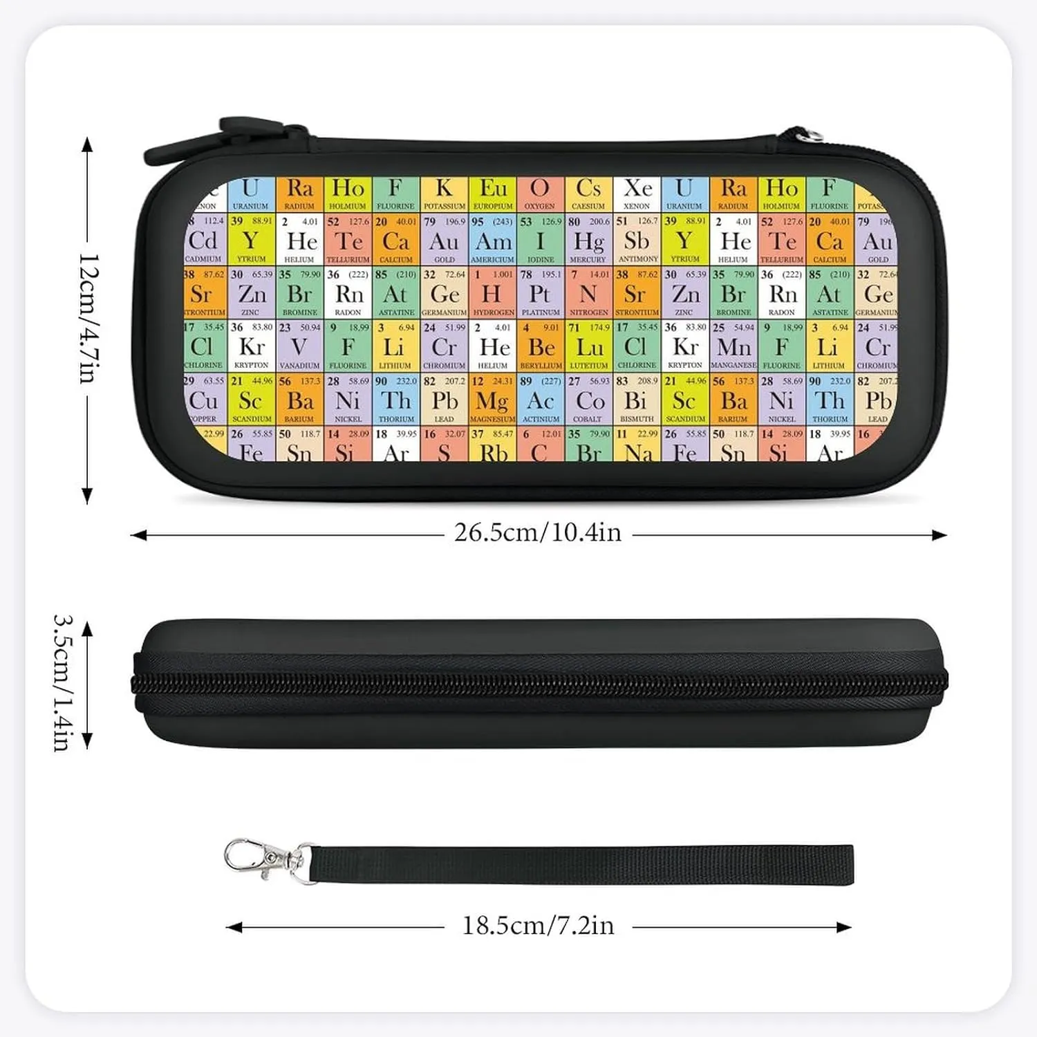 Periodic Table Fashion Compatible with Switch Carrying Case Portable Protector Bag with 15 Games Accessories Travel Black-Style