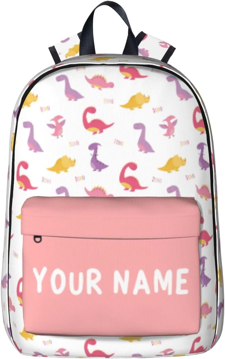 Personalized Backpack for Girls Boys, Custom Backpacks with Name, Customized Dinosaur School Bookbag for Kids, Personalized Casual Bookbags for Back to School Travel Picnic 17in