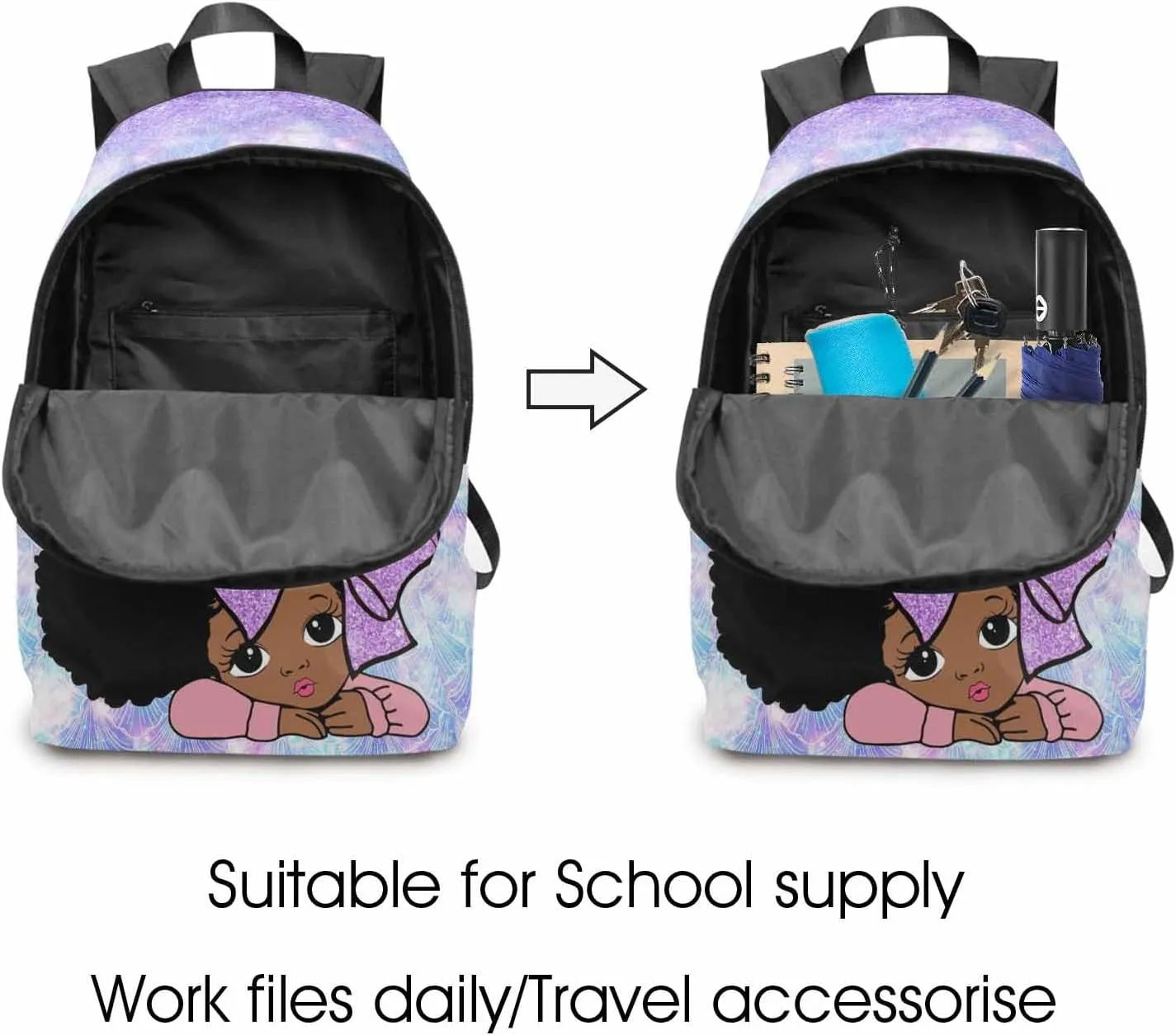 Personalized Backpack Set from Mom Dad, Custom Dreamy Glitter Bookbag and Lunch Box Customized Name Schoolbag Fashion Shoulder Bag Travel Bag for Family