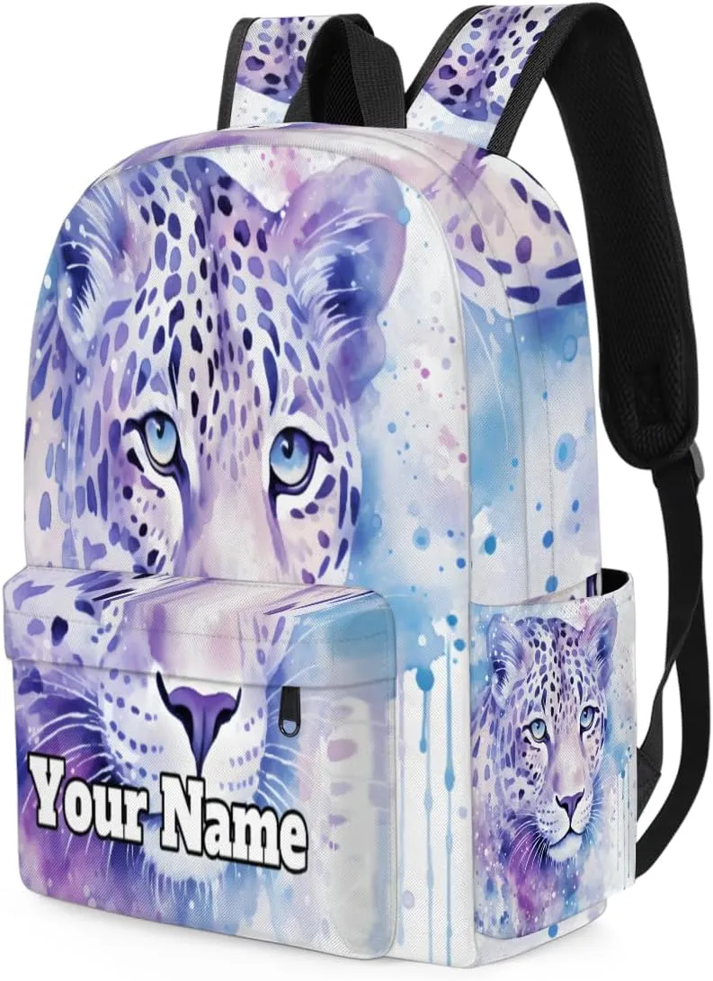 Personalized Colorful Leopard Preschool Toddler Backpack for Boys Girls Custom Kids Name Small Bookbags Kindergarten Elementary Backpack, Leopard Print