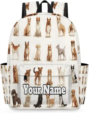 Personalized Dog Preschool Toddler Backpack for Boys Girls Custom Kids Name Small Bookbags Kindergarten Elementary Backpack, Dog Print