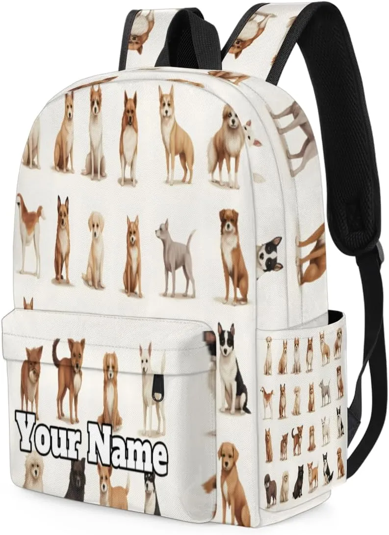 Personalized Dog Preschool Toddler Backpack for Boys Girls Custom Kids Name Small Bookbags Kindergarten Elementary Backpack, Dog Print