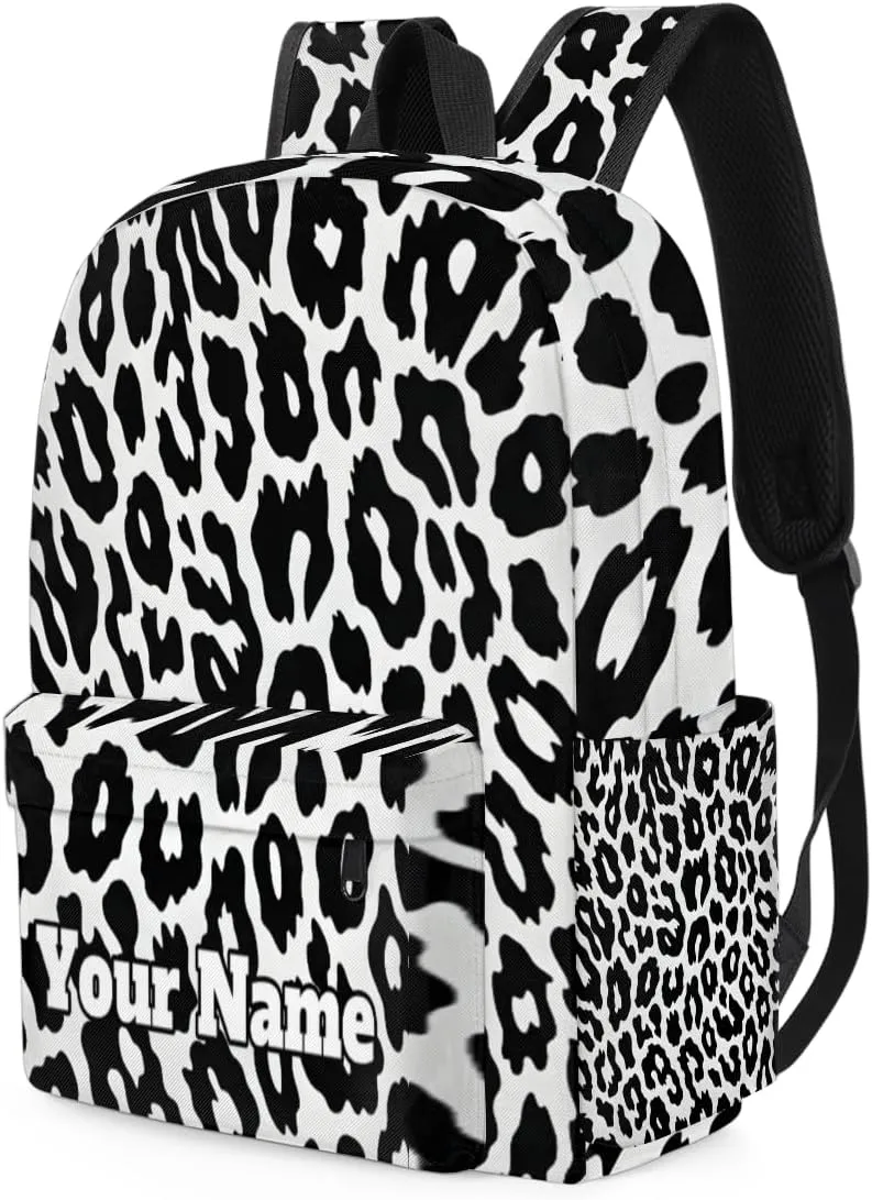 Personalized Leopard Textures Preschool Toddler Backpack for Boys Girls Custom Kids Name Small Bookbags Kindergarten Elementary Backpack, Leopard Print