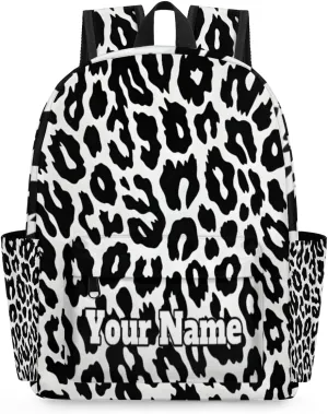Personalized Leopard Textures Preschool Toddler Backpack for Boys Girls Custom Kids Name Small Bookbags Kindergarten Elementary Backpack, Leopard Print