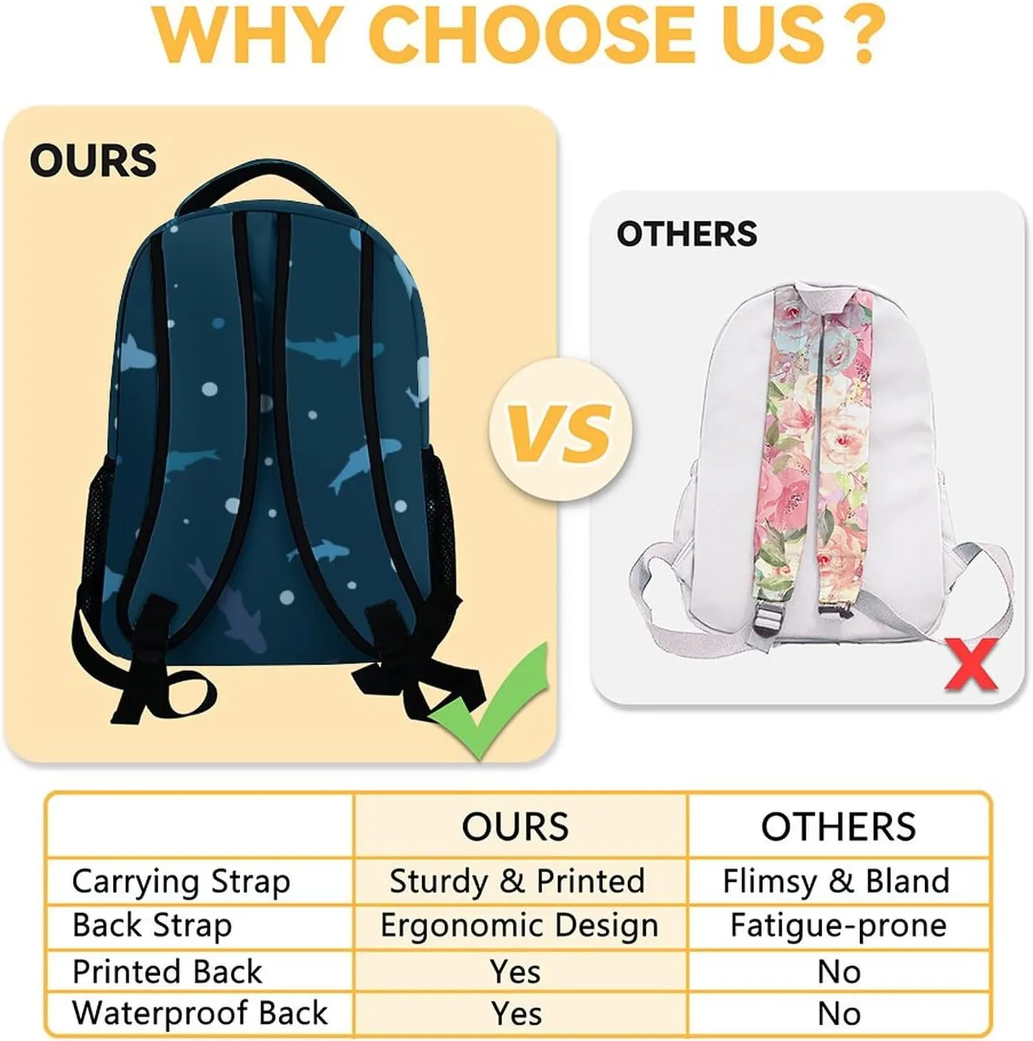 Personalized Shark Backpack for Boys Girls, 16 Inch Cute Backpack for School, Blue, Large Capacity, Durable, Lightweight Bookbag for Kids Travel