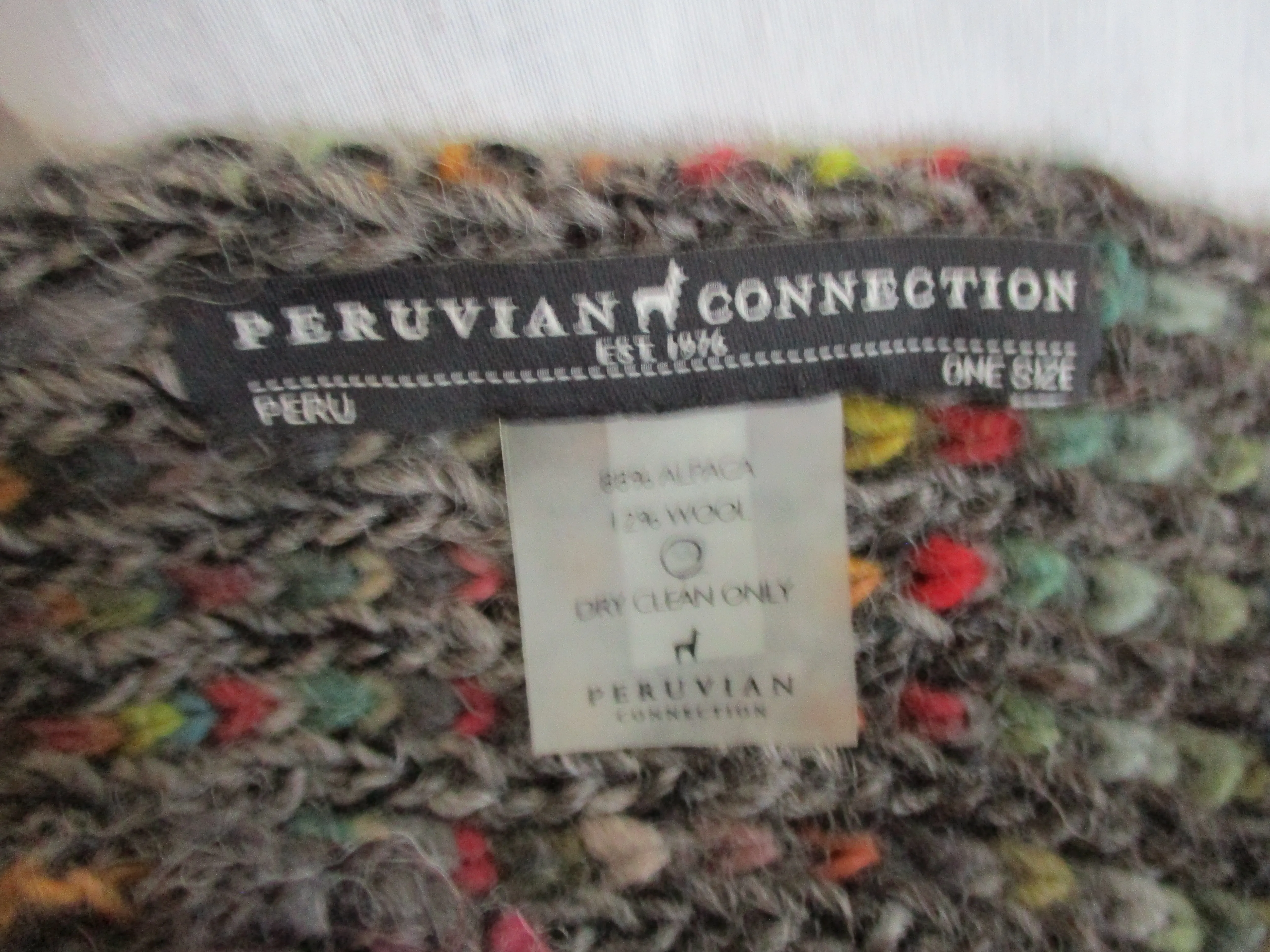 PERUVIAN CONNECTION ALPACA WOOL Fringe Scarf 85x10
