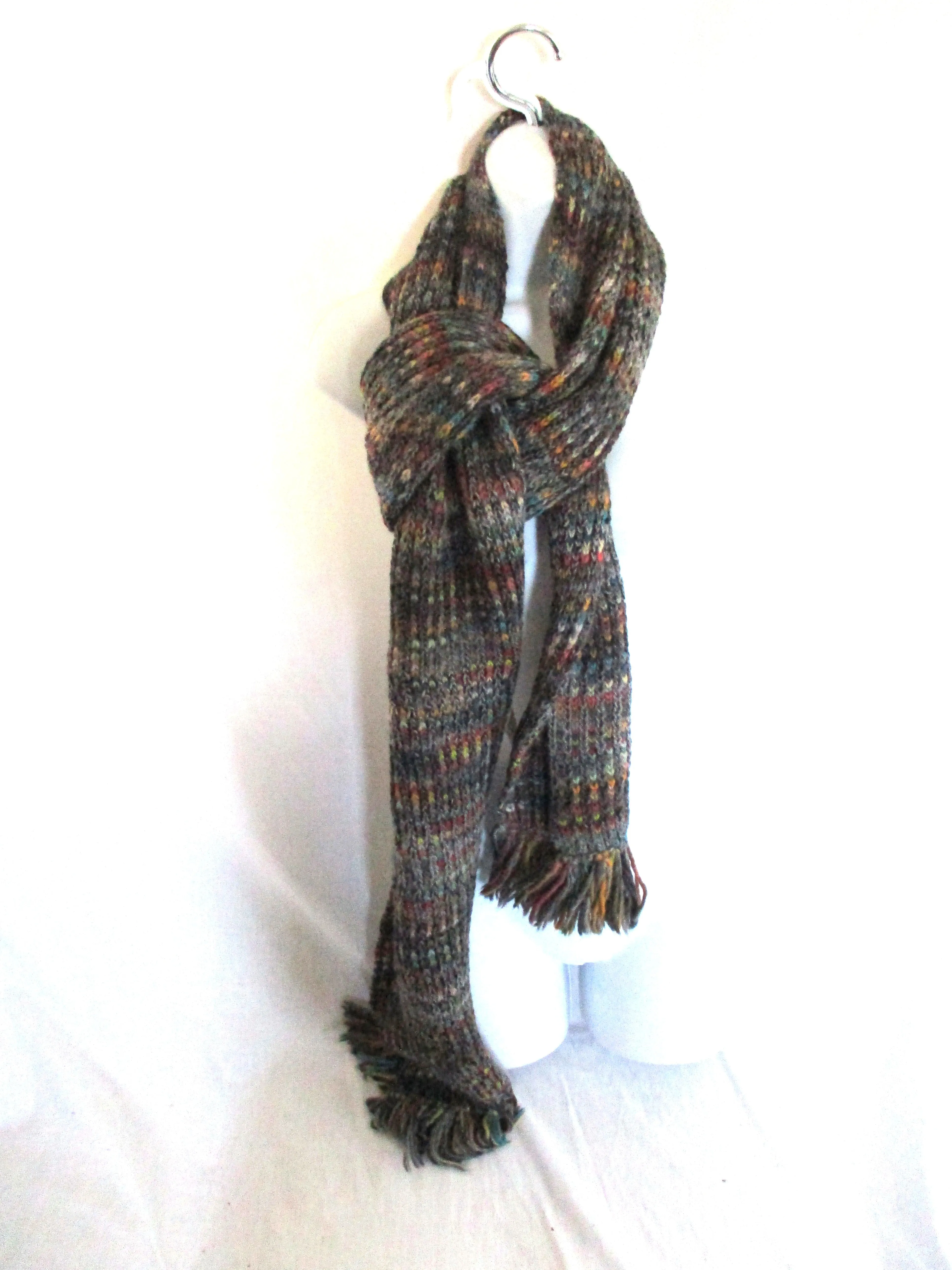 PERUVIAN CONNECTION ALPACA WOOL Fringe Scarf 85x10