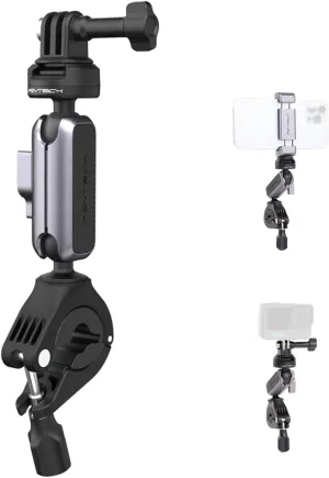 PGYTECH CapLock Bike Motorcycle Handlebar Mount for DJI OSMO Action 5 Pro/4/3/Pocket 3, for Gopro Hero 13/12/11, for Insta360 Ace Pro 2/X4/X3/ONE RS, Action Camera Phones with 1/4"-20 Thread Adapter