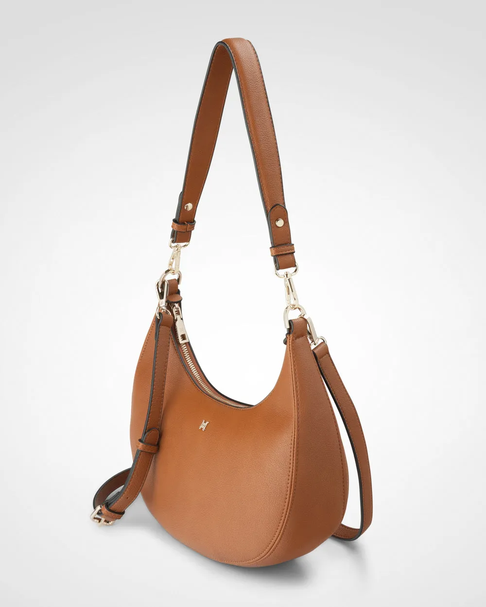 Pia Cresent Shoulder Bag with Crossbody Strap   Chunky Chain Strap