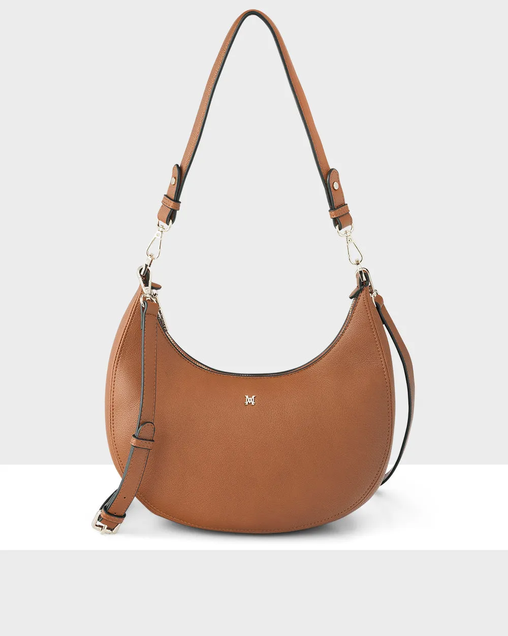 Pia Cresent Shoulder Bag with Crossbody Strap   Chunky Chain Strap