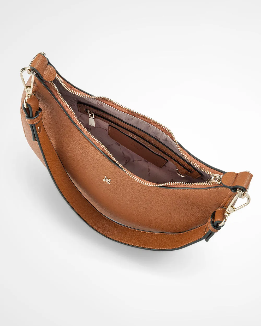 Pia Cresent Shoulder Bag with Crossbody Strap   Chunky Chain Strap