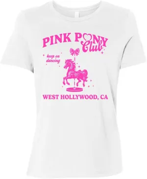 Pink Pony Club West Hollywood California Logo | Fan Lyrics Music Concert Merch Womens Premium T-Shirt