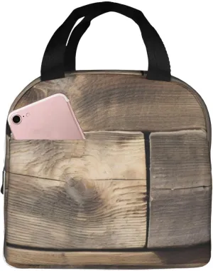 Planks Weathered Old Look print Lunch Bag, Food Handbags Case, Leakproof Insulated, for Work/Picnic/Beach/Travel