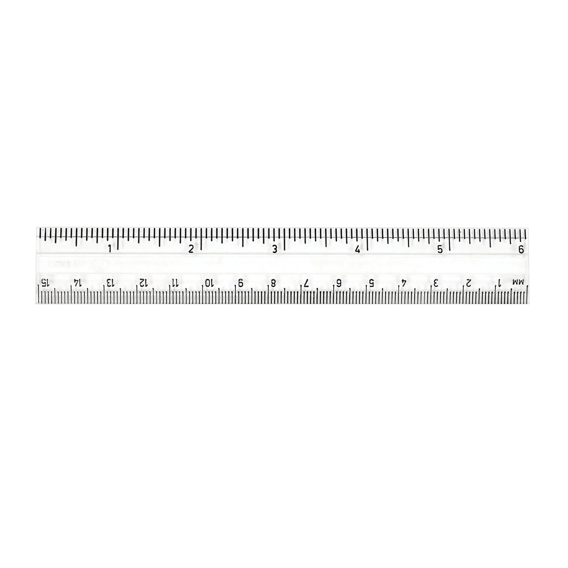 Plastic Ruler, 6", Inches/Metric, Clear, Pack of 48