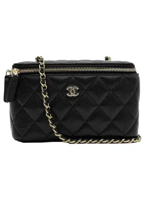 Plated Bag Cross Stable Black Gold Caviar Classic Low-priced Chanel Vanity