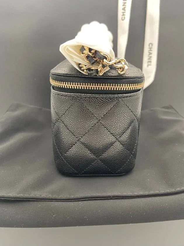 Plated Bag Cross Stable Black Gold Caviar Classic Low-priced Chanel Vanity