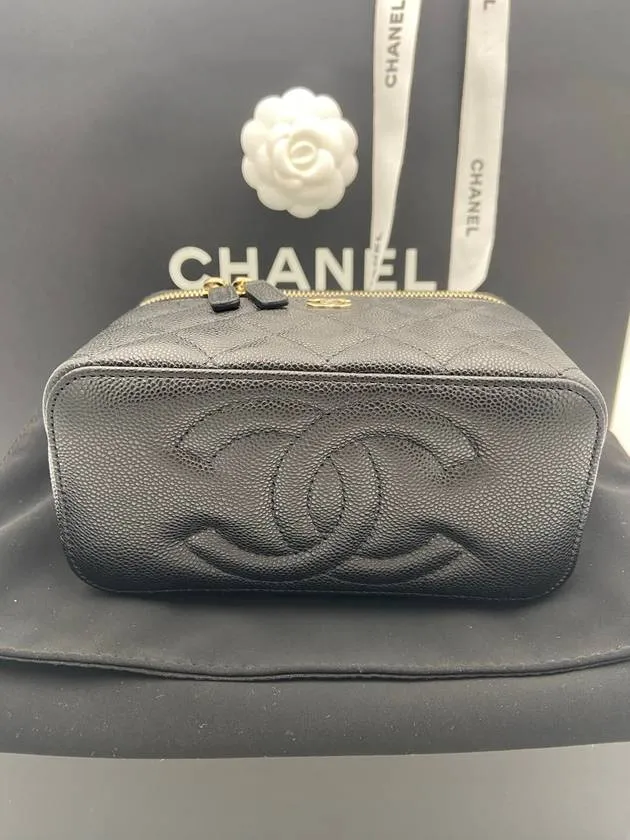 Plated Bag Cross Stable Black Gold Caviar Classic Low-priced Chanel Vanity