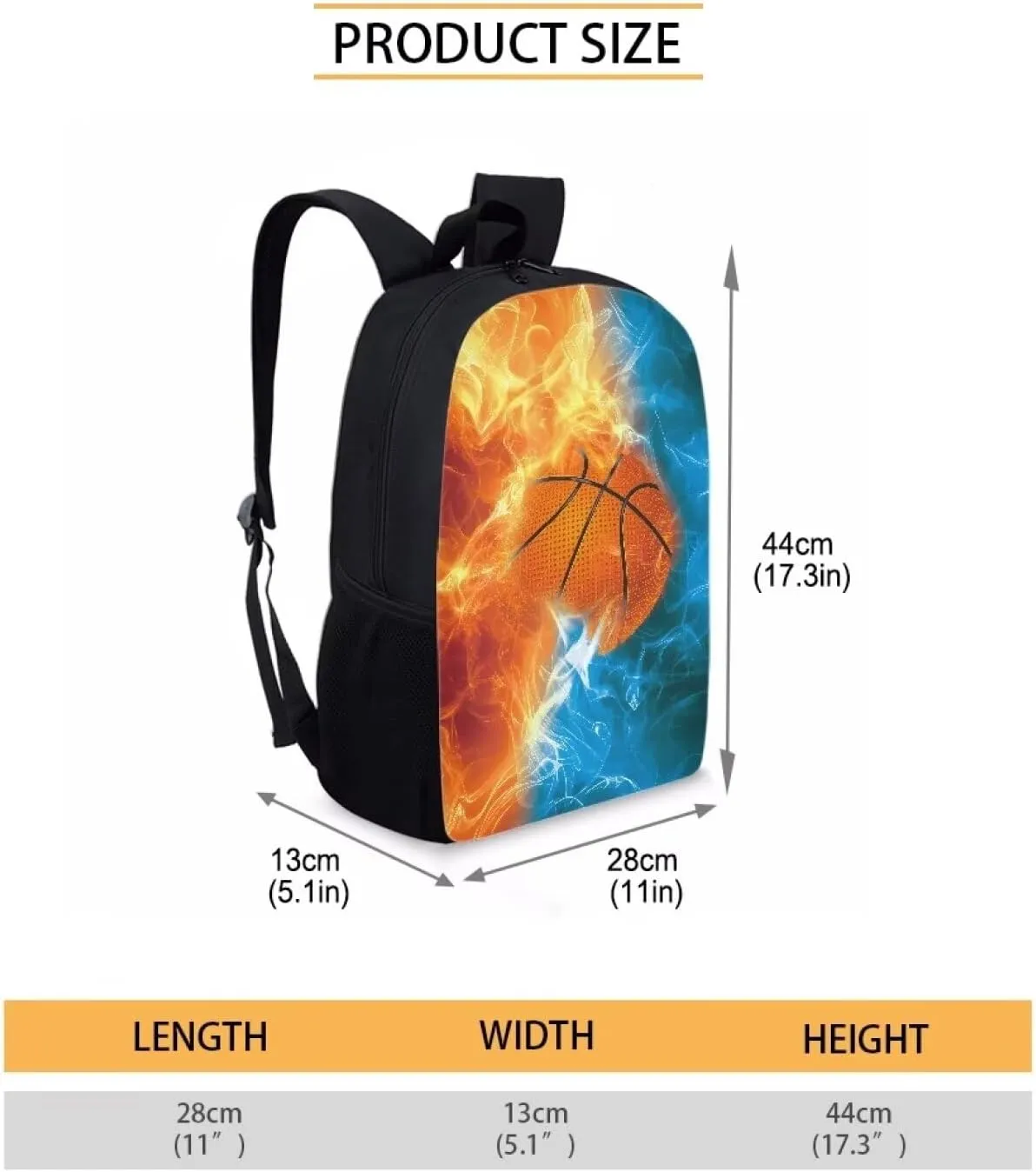 POLERO Boys Basketball Backpack for School 17 Inch Preschool Primary Backpacks Lightweight School Bookbags