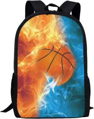 POLERO Boys Basketball Backpack for School 17 Inch Preschool Primary Backpacks Lightweight School Bookbags