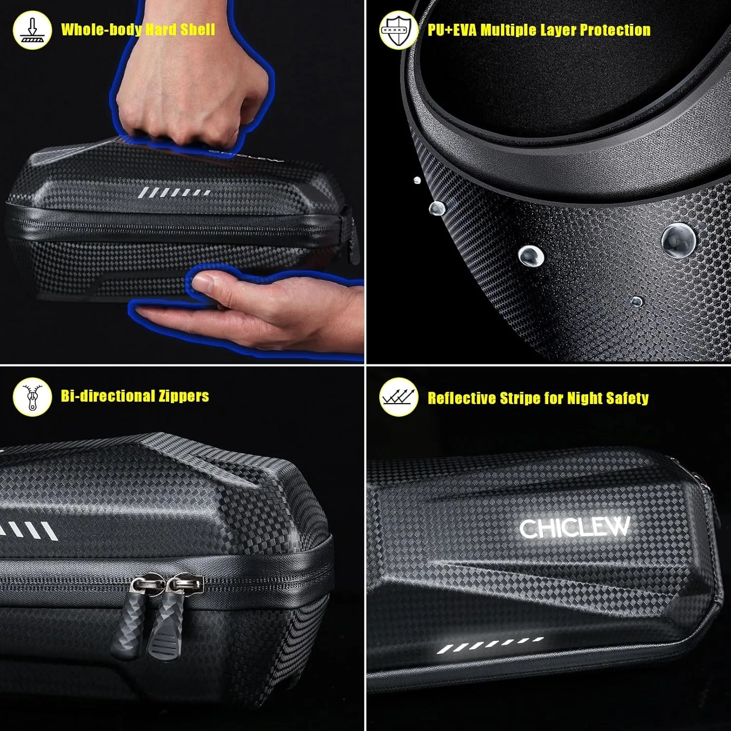 Portable Electric Scooter Bag, Quick Release Scooter Storage Bag with 2L/3L Large Capacity, Waterproof Scooter Front Handlebar Bag for Carrying Phone, Wallet, Charger Tools, Repair Tools