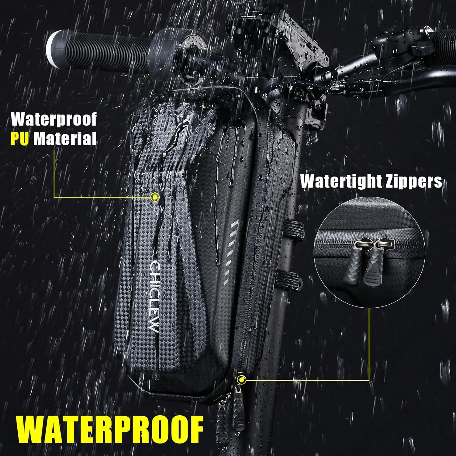 Portable Electric Scooter Bag, Quick Release Scooter Storage Bag with 2L/3L Large Capacity, Waterproof Scooter Front Handlebar Bag for Carrying Phone, Wallet, Charger Tools, Repair Tools