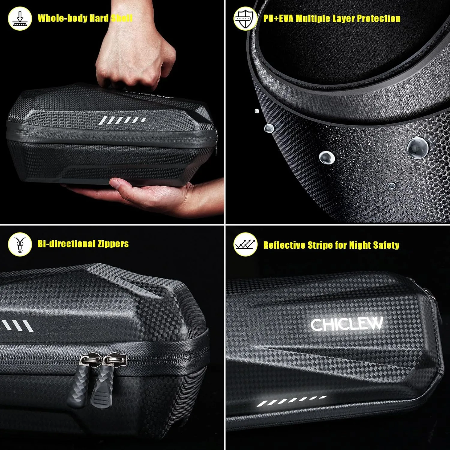 Portable Electric Scooter Bag, Quick Release Scooter Storage Bag with 2L/3L Large Capacity, Waterproof Scooter Front Handlebar Bag for Carrying Phone, Wallet, Charger Tools, Repair Tools