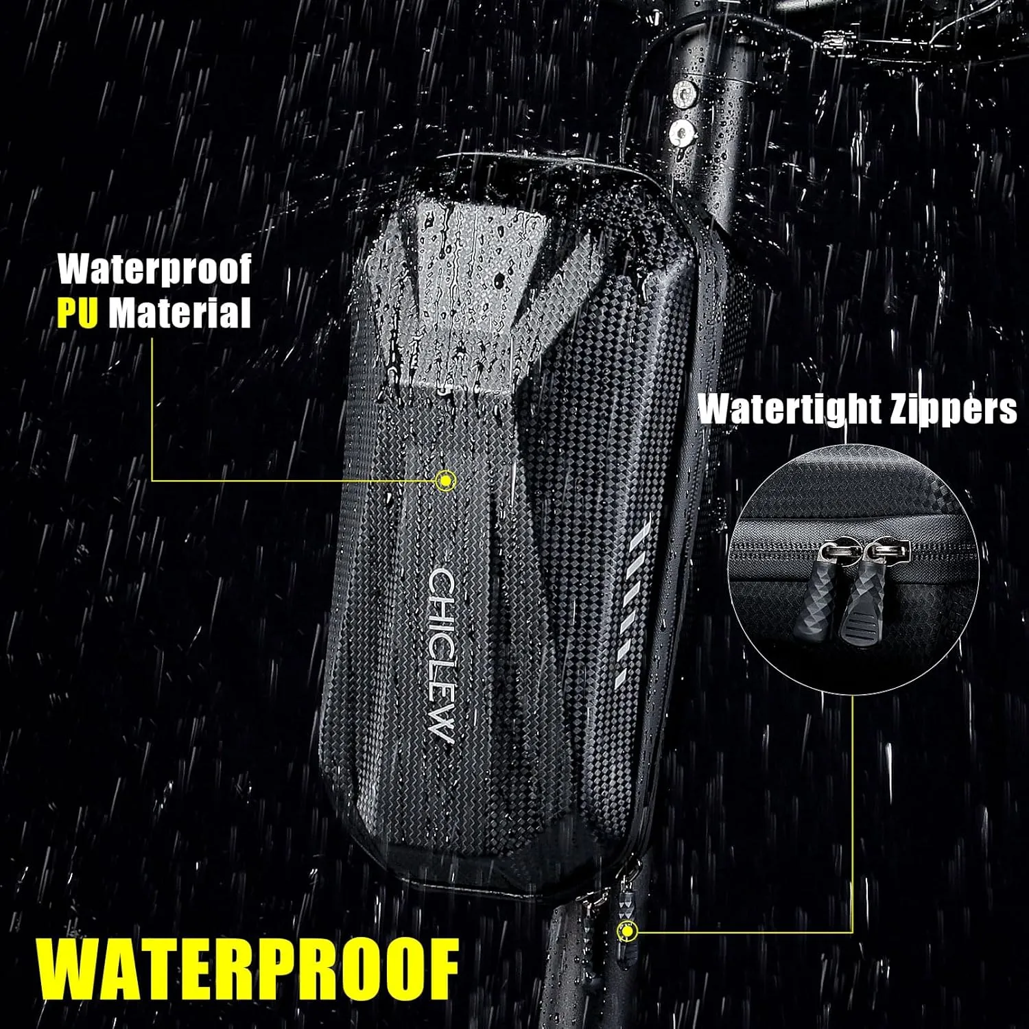 Portable Electric Scooter Bag, Quick Release Scooter Storage Bag with 2L/3L Large Capacity, Waterproof Scooter Front Handlebar Bag for Carrying Phone, Wallet, Charger Tools, Repair Tools