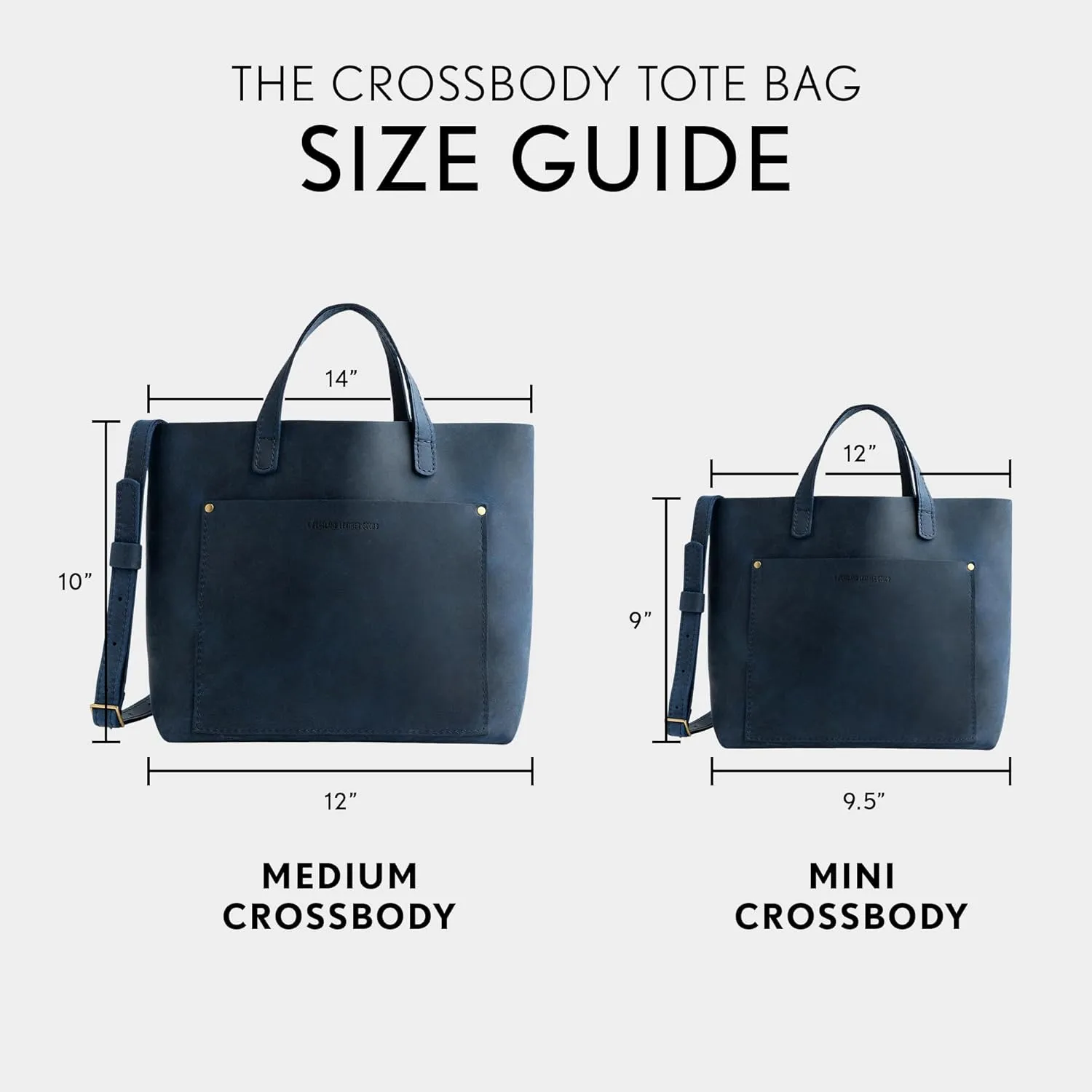 Portland Leather Goods Medium Crossbody Tote for Women – Handmade from the Finest Full-Grain Hides
