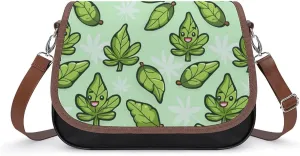 Pot Leaves Weed Crossbody Bags for Women Fashion Purse Shoulder Bag Handbags with Adjustable Strap