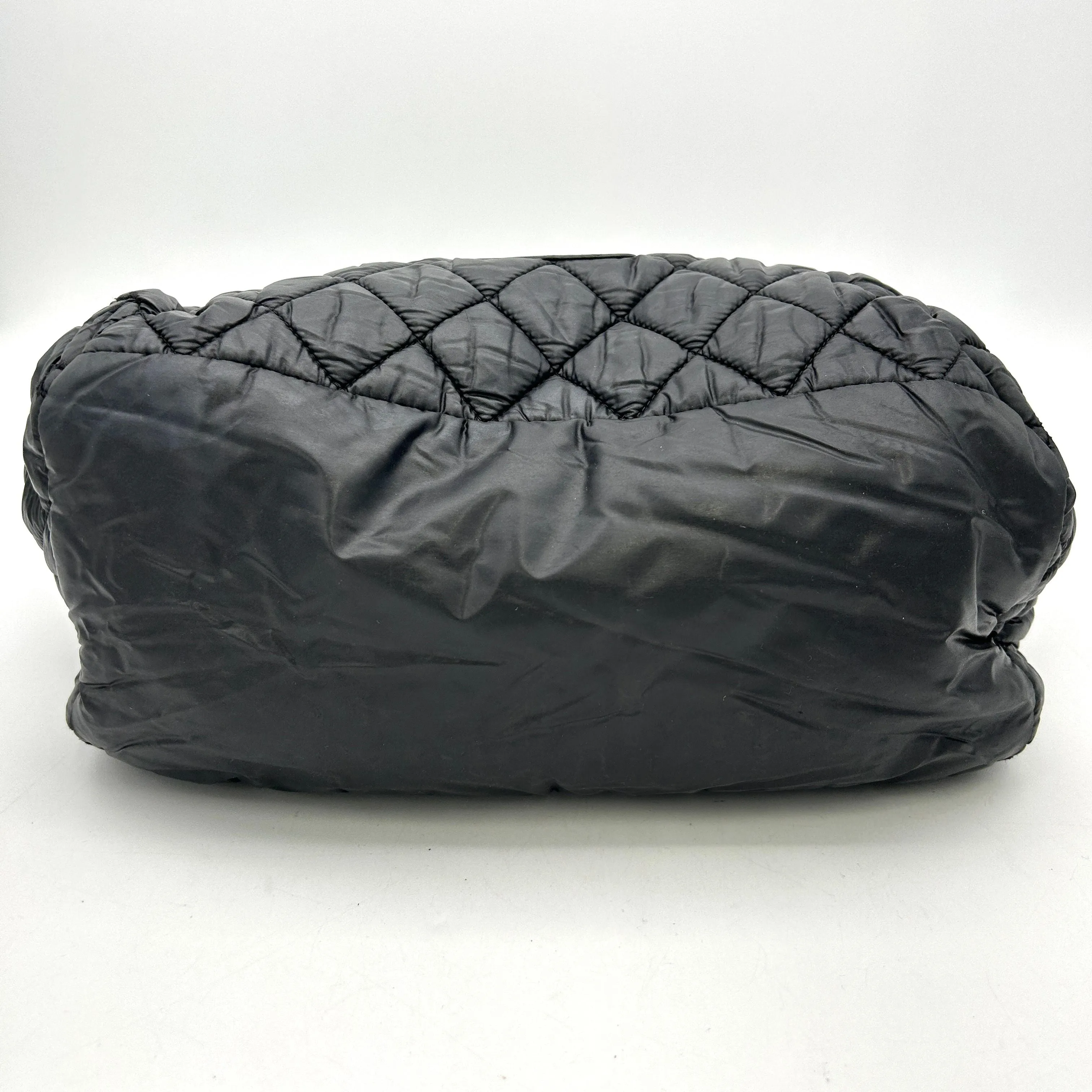 Pre-owned CHANEL Nylon Quilted Small Coco Cocoon Tote Black  LA1465