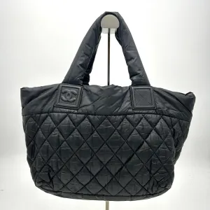 Pre-owned CHANEL Nylon Quilted Small Coco Cocoon Tote Black  LA1465