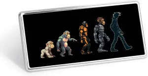 Prehistoric Ape Robot to Man Evolution Badge Personalized ID Work Tags Lapel Pin Brooch for Clothes Bag Backpacks