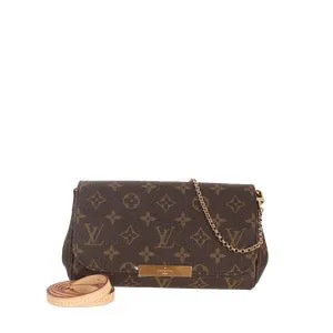 Preloved Louis Vuitton Monogram Favorite Chain Bag Brown Crossbody Bag #1EBE