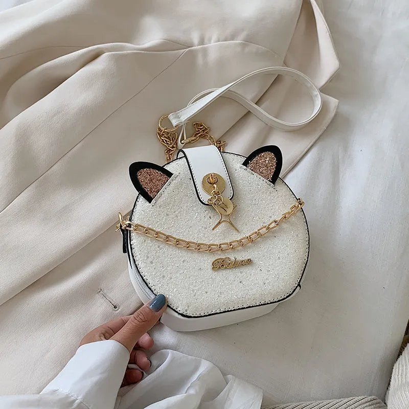 PU Bling Chain Strap Crossbody Bag