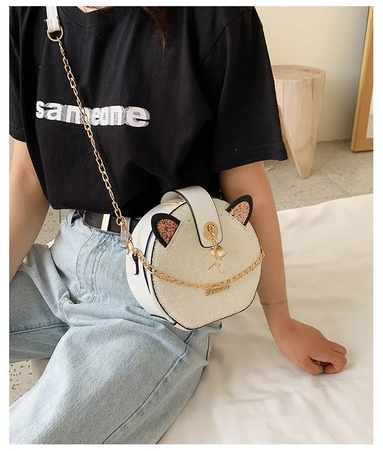 PU Bling Chain Strap Crossbody Bag