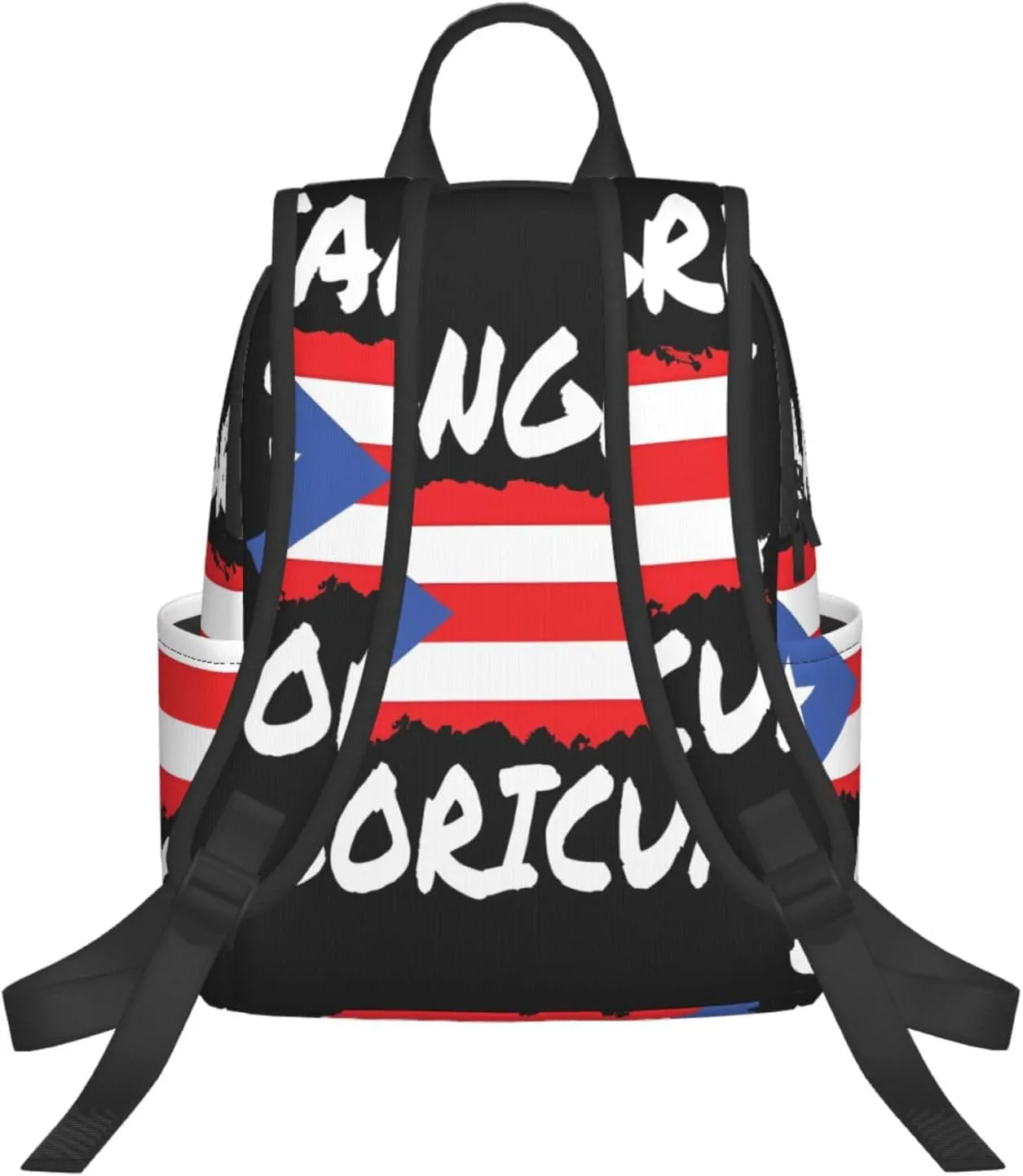 Puerto Rican Sangre Boricua Flag Travel Backpacks Casual Laptop Backpack Sport Rucksack Large Capacity Daypack Multi-Pockets Adjustable Strap Bag for Working Hiking