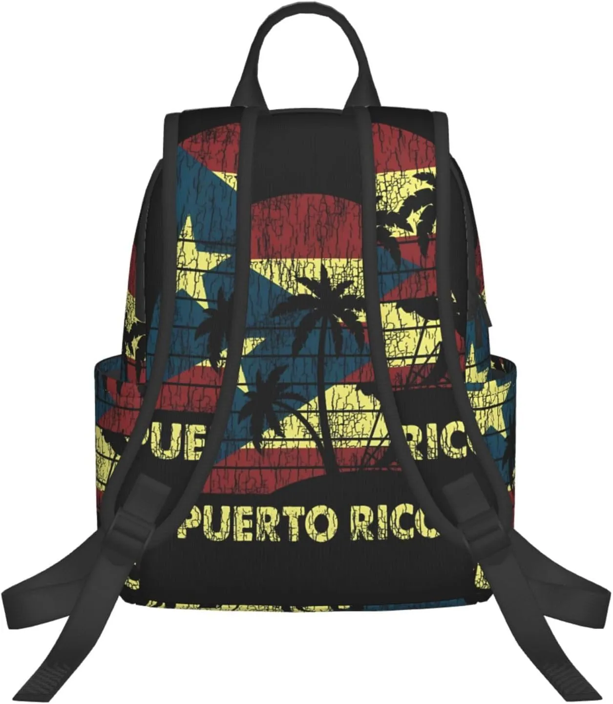 Puerto Rico Palm Trees Boricua Pride Travel Backpacks Casual Laptop Backpack Sport Rucksack Large Capacity Daypack Multi-Pockets Adjustable Strap Bag for Working Hiking
